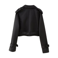 Herbstlicher Trendiger Kurzer Damen-Trenchcoat mit Gürtel – Amelie