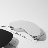 Moderner weißer Rollwagen, Nierenform, Maße 27x15x3,6 cm, minimalistisch, Bürobedarf.