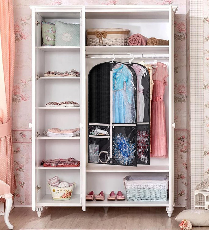 Tanz- und Kostüm-Kleidersack Set – 5er-Pack mit Durchsichtigen Taschen und Faltlasche (Kaufe 1, Erhalte 1 GRATIS)