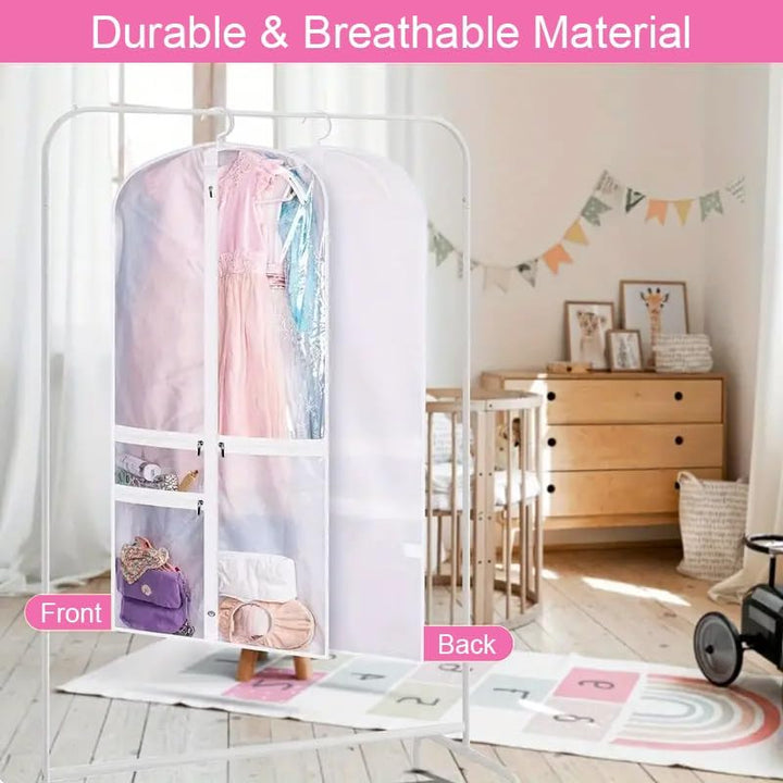 Faltbare Herbst-Tanz-Kleidersäcke mit Reißverschluss-Zubehörtaschen – 5er-Pack (2 zum Preis von 1)