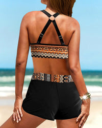 Bikini mit Hoher Taille und Geometrischem Muster – Alessia