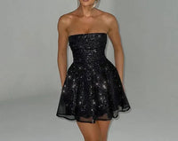 Glänzendes & Atmungsaktives Kurzes Partykleid – Leona