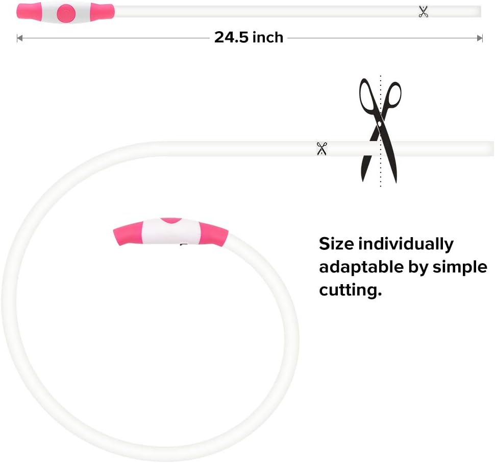 Flexibler, zuschneidbarer Trinkhalm aus Silikon, 24,5 Zoll, weiß mit rosa Akzenten.