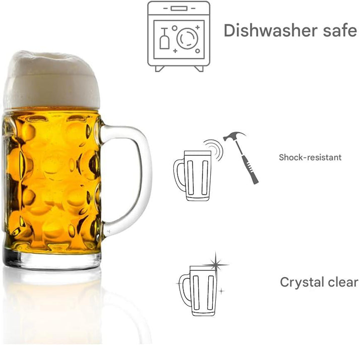 Bierkrug Glas (2er-Set/6er-Set, 0,5 L) – WiesnKrug Oktoberfest 2025