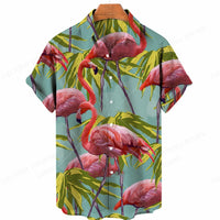 Tropisches 3D Flamingo Hemd – Kai
