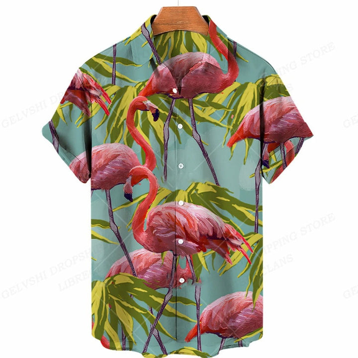 Tropisches 3D Flamingo Hemd – Kai