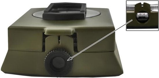 Grüner Zahlenschloss-Safe mit Drehknopf, Sicherheitsbox für Wertsachen, robustes Design.