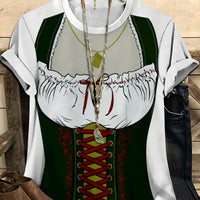 Damen Kurzarm T-Shirt im Dirndl-Look – Anna Oktoberfest 2025
