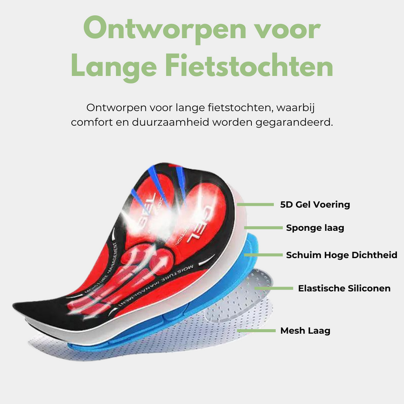 5D Gel Fahrradsattelpolster, ergonomisch, rot-blau, Komfort für lange Radtouren, Silikon, Mesh.