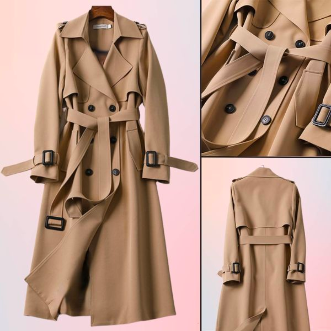 Eleganter Damen-Trenchcoat mit Doppelknöpfen – Celina Herbstedition