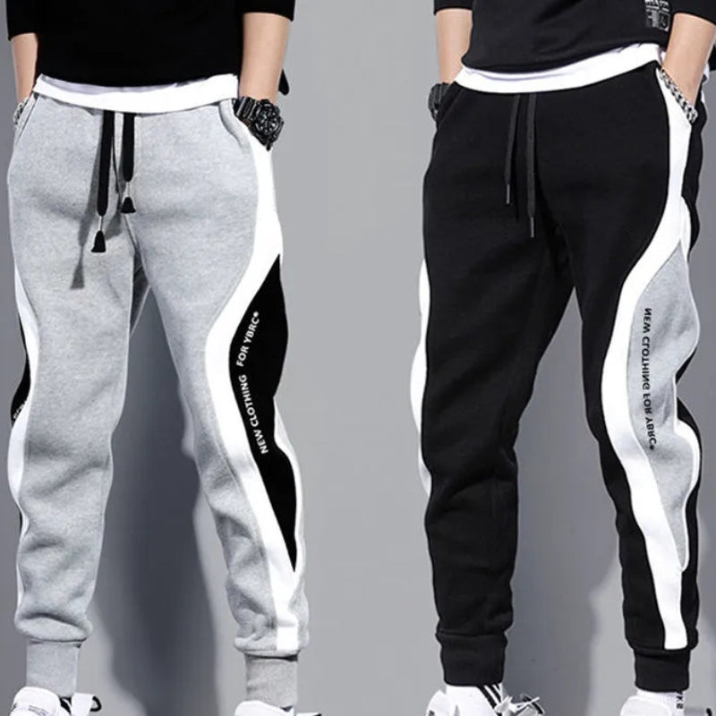 Herbstliche Herren Patchwork-Joggers mit Kordelzug – Rafael