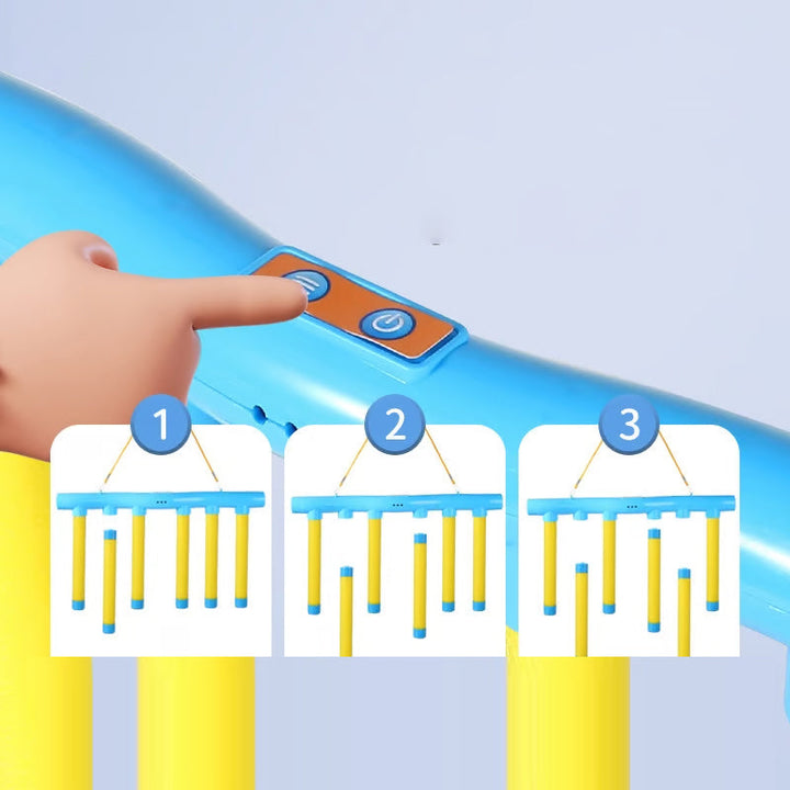 Elektronisches Reaktionsspiel mit fallenden Stäben und Geschwindigkeitsstufen