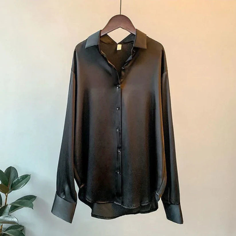 Stilvolle Satin Damenbluse - Elina