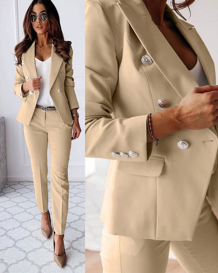 Zweiteiliges Damen Slim-Fit-Set für moderne Business-Looks – Herbstedition Valentina