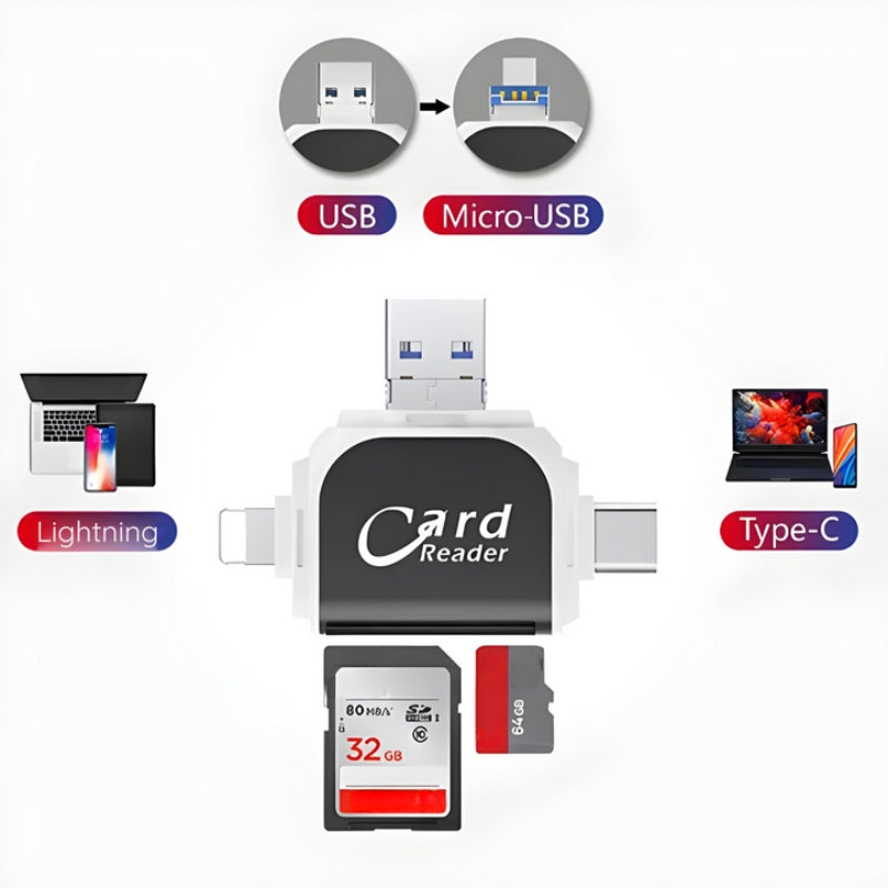 4-in-1 SD & TF Kartenleser - FlexPort