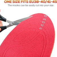 Rote Einlegesohle, zuschneidbar, Größen EU38-45, Komfort, Fußbett, Schere, individuell anpassbar.