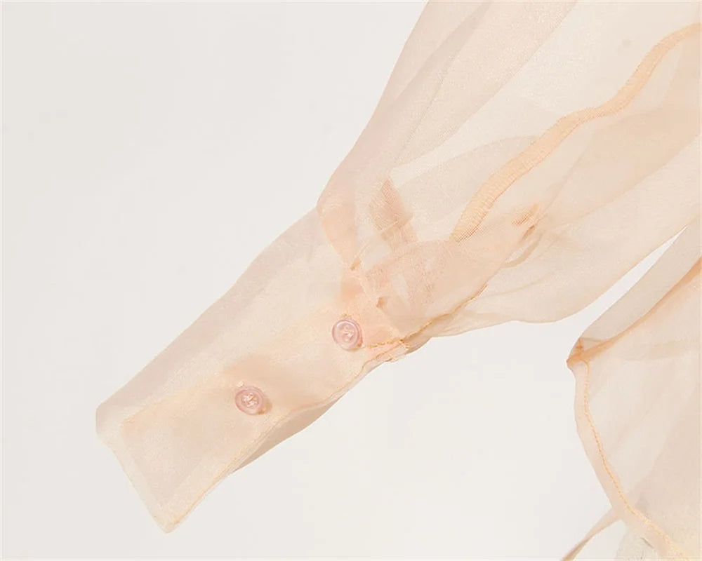 Zweiteiliges Chiffon Herbstoutfit mit Gürtel und Rock – Maurelle