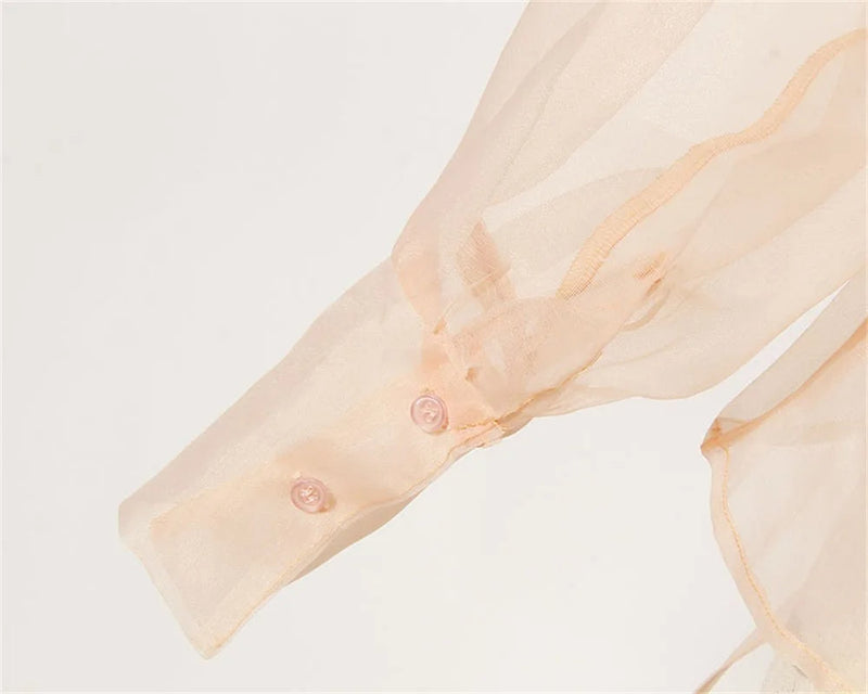 Zweiteiliges Chiffon Herbstoutfit mit Gürtel und Rock – Maurelle