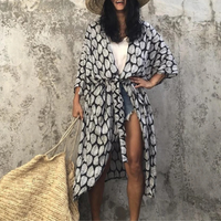 Boho Chiffon Strandbluse mit Kimonoärmeln – Ziva