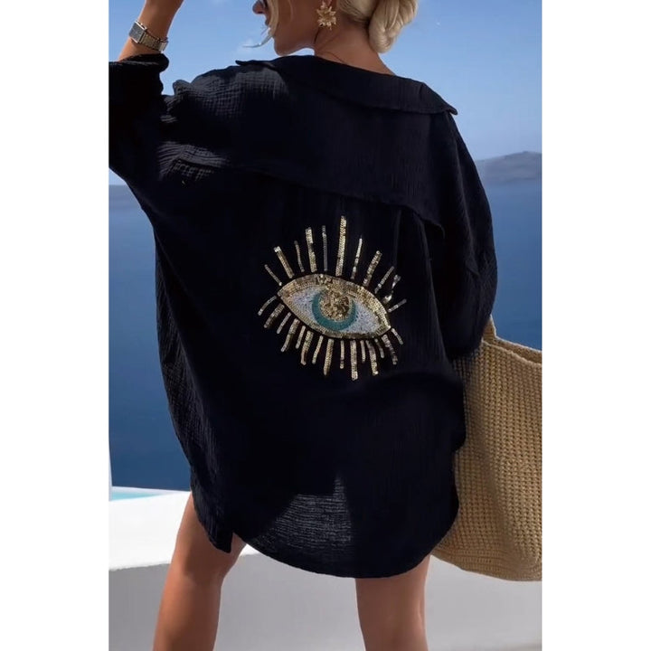 Leinen Damenbluse mit Knopfleiste – Marise