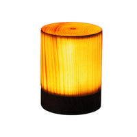 Zylindrische Holzlampe, warmes LED-Licht, modernes Design, Tischleuchte, Dekoration.