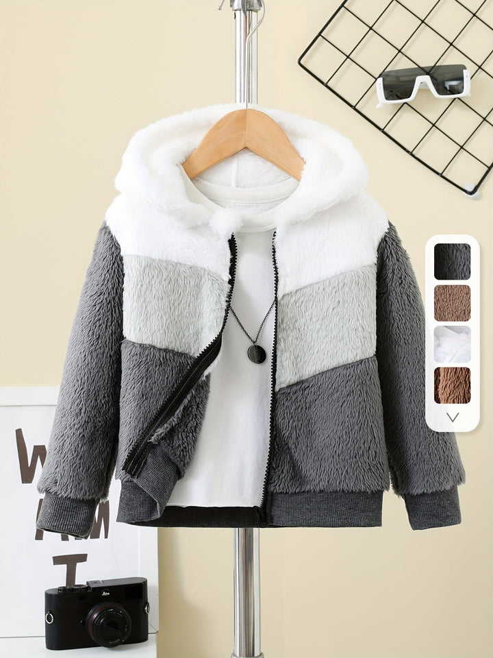 Bleib warm mit Stil – Zafie Winter Fleece Kapuzenjacke mit Reißverschluss für Kinder