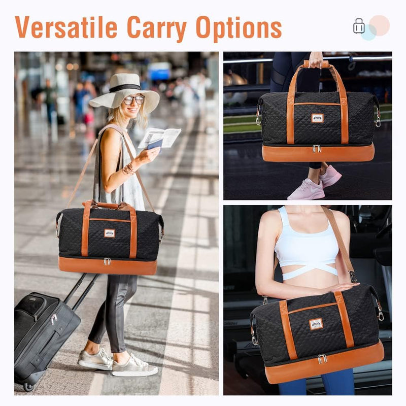 50L Wasserdichte Wochenend-Duffeltasche mit Kulturbeutel- und Schuhfächern