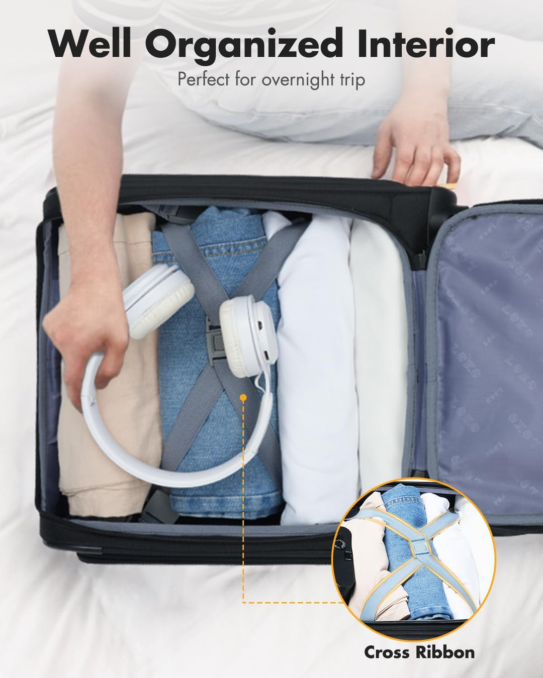 Fluggesellschaft-zugelassenes Unter-Sitz-Handgepäck mit Spinner-Rädern und Laptopfach