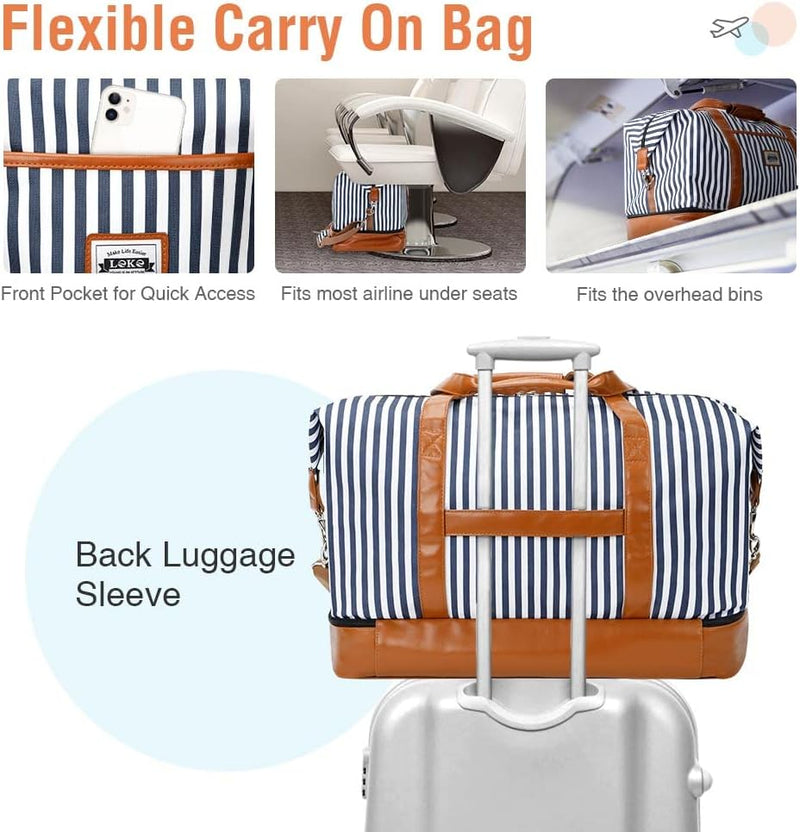 50L Wasserdichte Wochenend-Duffeltasche mit Kulturbeutel- und Schuhfächern