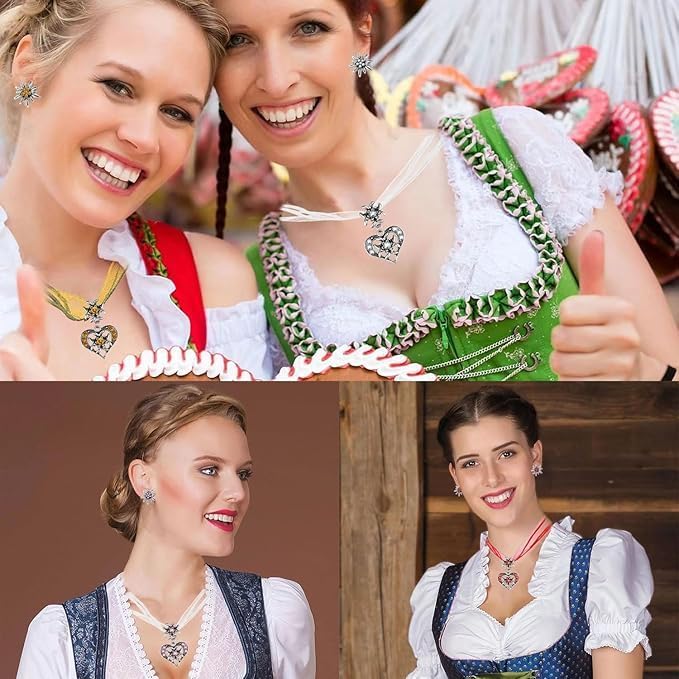 Edelweiß Schmuckset mit Herzanhänger – HerzGlanz Oktoberfest 2025