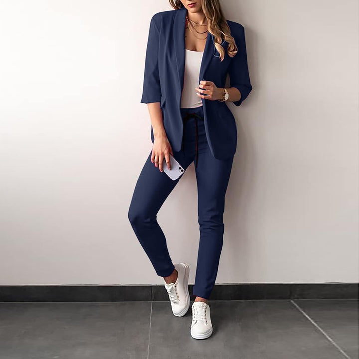 2-teiliges Stretch-Damenanzug mit Blazer - Vivian Herbstedition