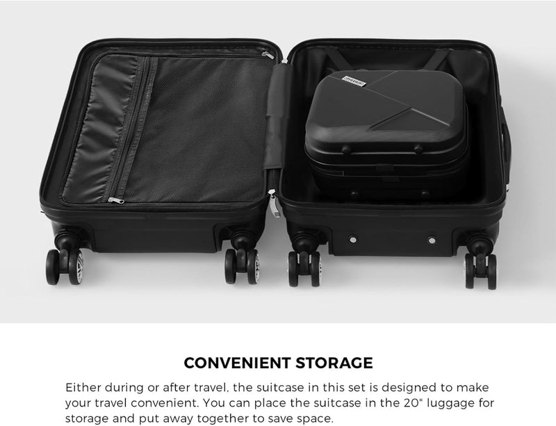 2-teiliges ABS-Hartschalenkoffer-Set mit TSA-Schloss & 360°-Drehrollen