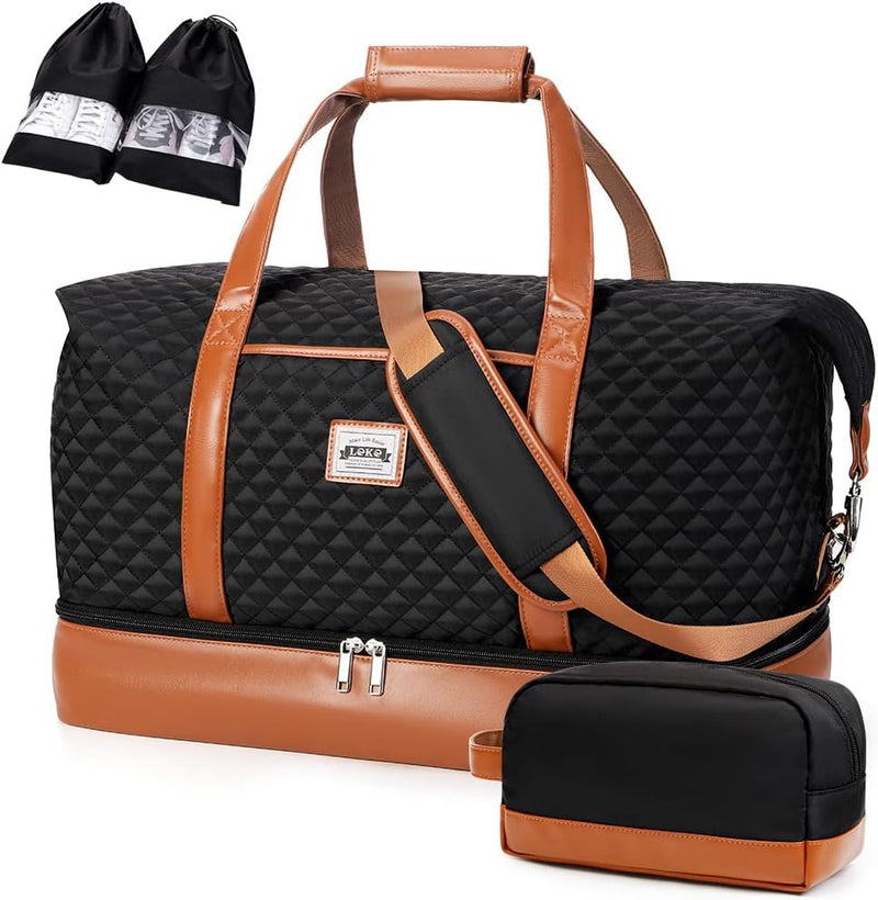 50L Wasserdichte Wochenend-Duffeltasche mit Kulturbeutel- und Schuhfächern