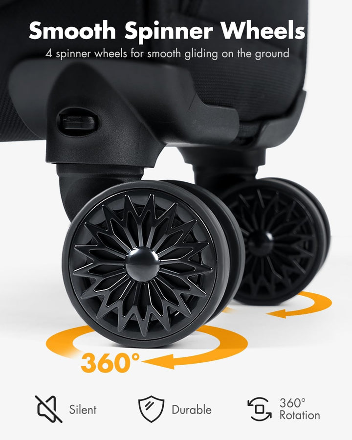 Fluggesellschaft-zugelassenes Unter-Sitz-Handgepäck mit Spinner-Rädern und Laptopfach