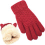 Rote gestrickte Handschuhe mit Fleecefutter, Winteraccessoire, warm und bequem.