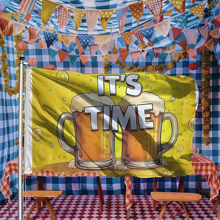 1 Stück große Oktoberfest Deko-Flagge – ProstFlagge Oktoberfest 2025