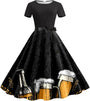 Bierkrug-&-Brezn-Kleid mit Taillenband – Anna Oktoberfest 2025