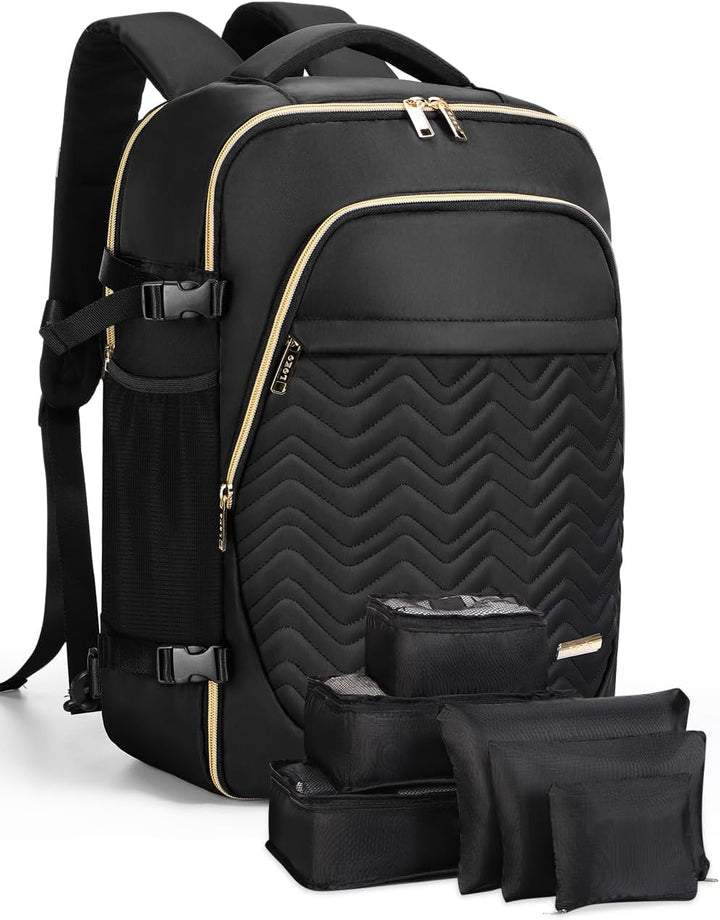 40L Flugtauglicher Reisetrolley mit 6 Packwürfeln und Laptopfach