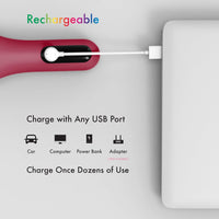 Wiederaufladbarer roter Handwärmer, USB-Anschluss, tragbar, für Auto und Computer.