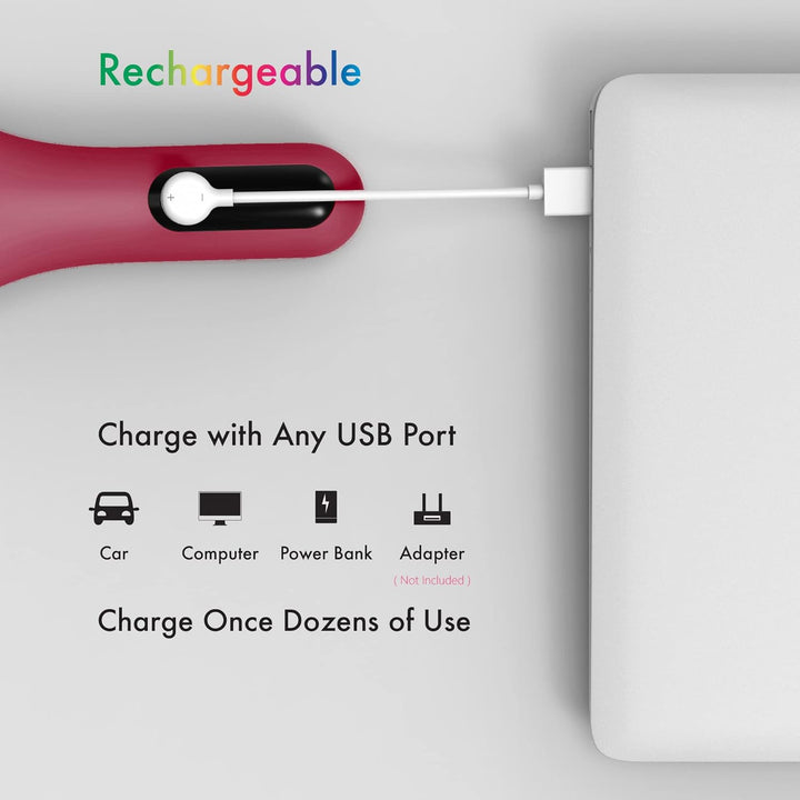 Wiederaufladbarer roter Handwärmer, USB-Anschluss, tragbar, für Auto und Computer.