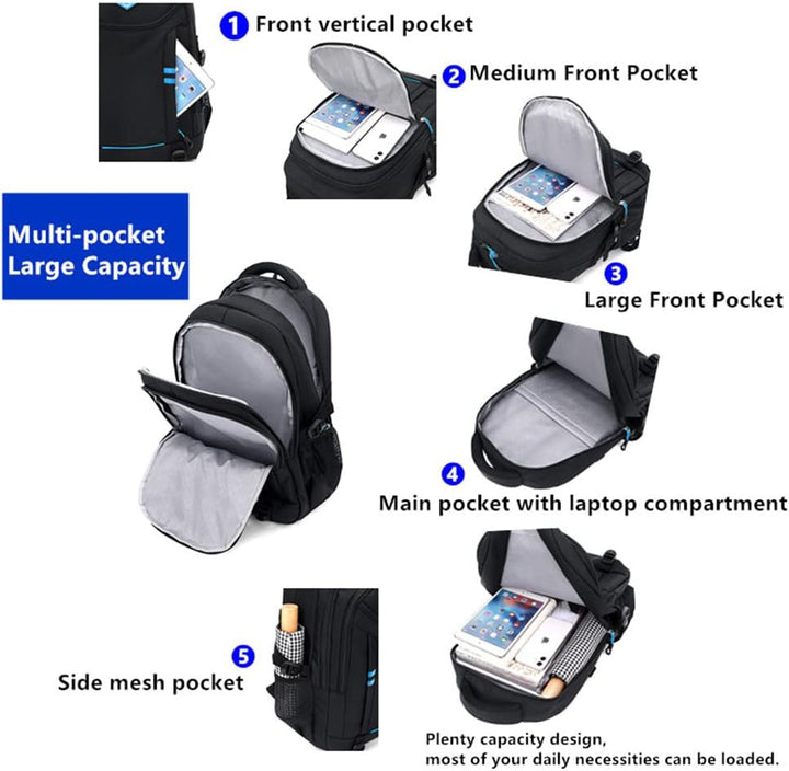 Multifunktionaler Schulrucksack mit Rollen für Jungen – Umwandelbare Trolley-Tasche