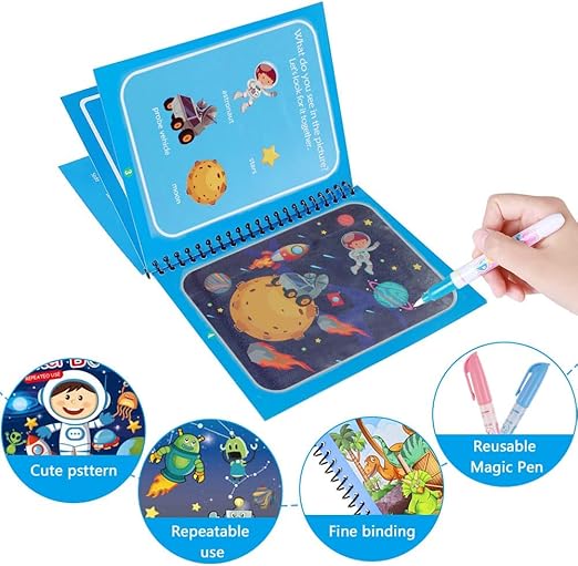 Set von 4 Wiederverwendbaren Wasserfarbenbüchern – AquaColor Bücher