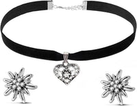 Edelweiß Schmuckset mit Herzanhänger – WiesnGlanz Oktoberfest 2025