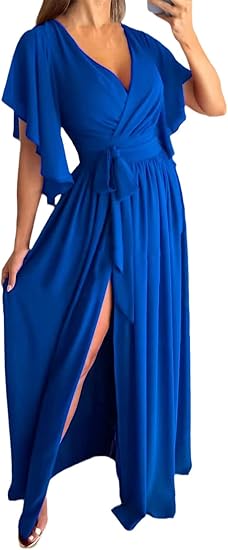 V-Ausschnitt Sommerkleid mit Bell Sleeves – Sofia