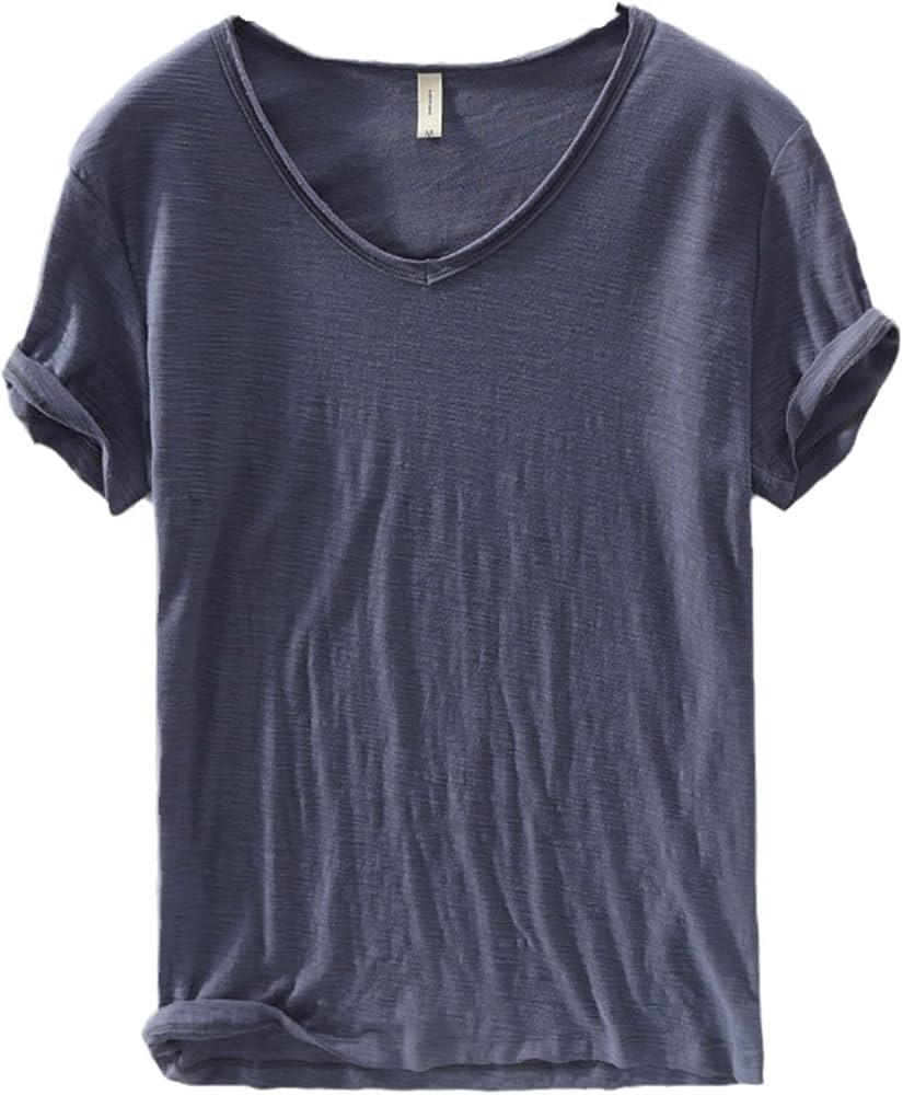 Herren V-Ausschnitt Leinen Shirt – Luca