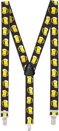 Trachten-Hosenträger schwarz mit Bierkrug-Motiv – ProstClip Oktoberfest 2025