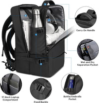 Erweiterbarer 26–45L Wasserdichter Reiserucksack mit Laptopfach & Duffle-Option