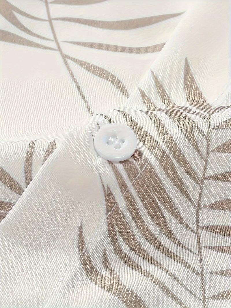 Zweiteiliges Sommer Set Herren Blattprint Shirt und Shorts - Kiano