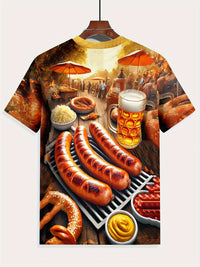 Herren Kurzarm T-Shirt mit BBQ- & Bier-Print – Karl Oktoberfest 2025