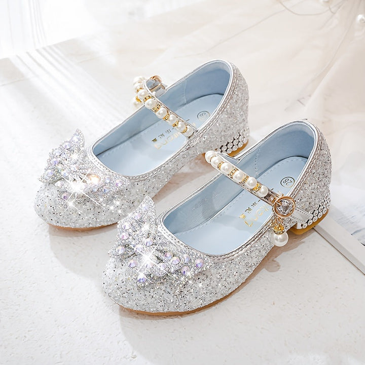 Herbstlicher Glitzer-Schuh Isla – Bequemer Slipper mit Pailletten & Perlen für Mädchen